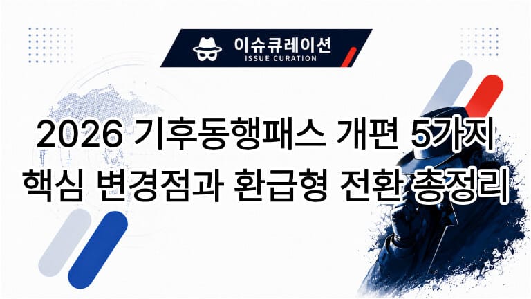 2026 기후동행패스 개편 5가지 핵심 변경점과 환급형 전환 총정리 이슈큐레이션 대표 이미지
