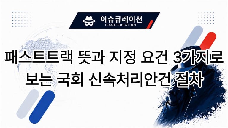 패스트트랙 뜻과 지정 요건 3가지로 보는 국회 신속처리안건 절차