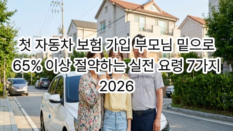 2026 첫 자동차 보험 가입 부모님 밑으로 65% 이상 절약하는 실전 요령 가이드 대표이미지